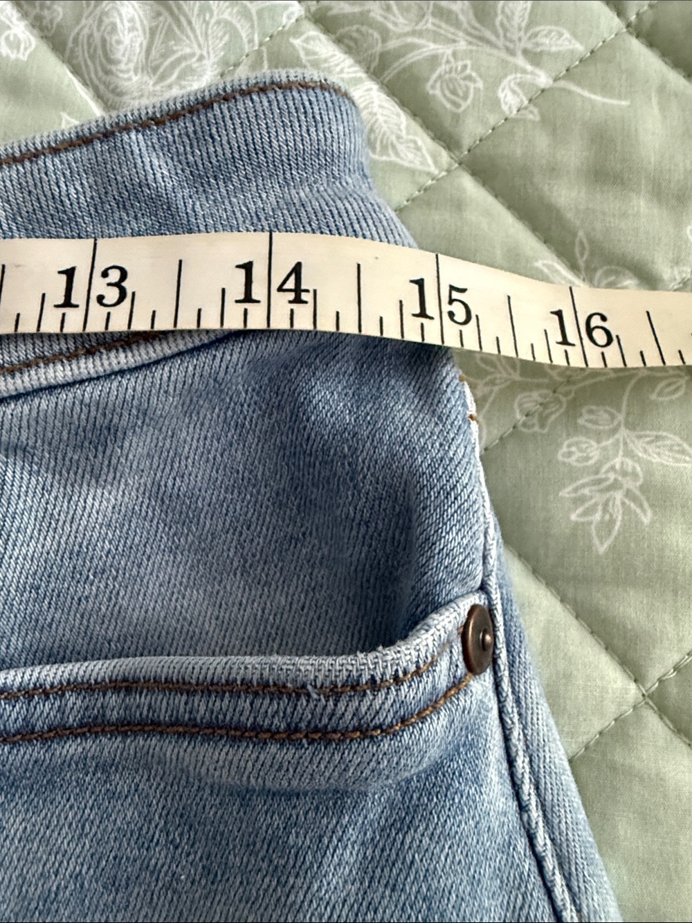 LC Lauren Conrad Light Blue High-Rise Button-Fly Denim Shorts - Picture 6 of 7